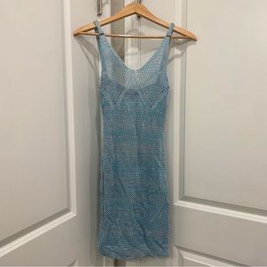 Mermaidcore Blue and Silver Fishnet Dress